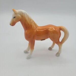 Vintage 1982 Enesco Horse Figurine Porcelain Taiwan Tan 4" Tall